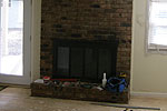 Old brick fireplace